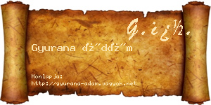 Gyurana Ádám névjegykártya